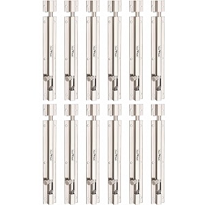 smart shophar barrel bolt slide lock stainless steel plain tower bolt silver  simple and functionaluser-friendly installationenhances door security stainless steel silver finish 10 inch pack