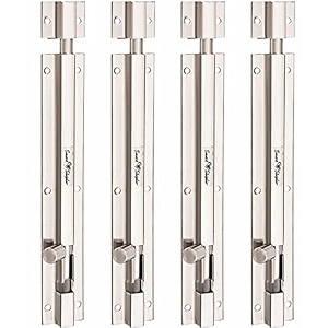 smart shophar stainless steel plain tower bolt 12 inches silver pack of 4  bulk packsmooth operationperfect for residential and commercial doors