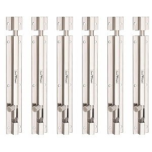 smart shophar barrel bolt slide lock stainless steel plain tower bolt silver  value packcorrosion resistantideal for various applications stainless steel silver finish 04 inch pack of 6
