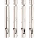 Smart Shophar Barrel Bolt Slide Lock Stainless Steel Plain Tower Bolt Silver, / Bulk Pack/Durable and Sturdy/Suitable for Residential and Commercial Use Stainless Steel Silver Finish 08 Inch Pack