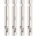 Smart Shophar Door Slide Latch Latchbolt Stainless Steel Plain Tower Bolt Silver, / Bulk Pack/Sturdy and Long-Lasting/Suitable for Residential Use Stainless Steel Silver Finish 04 Inch Pack of 4