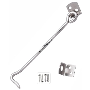 smart shophar stainless steel round gate hook 5 inches silver pack of 2 - reliable gate hooks for smooth gate operation 2-pack