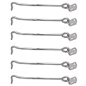 SMART SHOPHAR Stainless Steel Round Gate Hook 4 Inches Silver, Pack of 6 - Sleek Gate Hooks for Smooth and Secure Gate Operation (6-Pack)