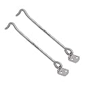 Smart Shophar Heavy Duty Metal Fitting Stainless Steel Round Gate Hook Silver, Reliable Gate Hooks for Smooth and Silent Gate Operation (2-Pack) Stainless Steel Silver Finish 06 Inch Pack of 2