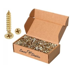 smart shophar steel phillips flat head wood screw 08x25 mm gold pack of 100  bulk packrustproofperfect for furniture assembly