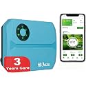 Smart Sprinklers Controller WiFi, Irrigation Controller Easy Use App Enabled, 4 Zone + 16 Plans, Save Water Auto Skip Rain, Freeze & Wind, 10 Minutes Install