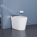 Smart Toilet with ADA Height, Bidet Built-In, Auto-Sensing Flip Lid, Off-Seat Auto Flush, Foot-Sensor, Instant Hot Water and Warm Air Drying, LED Display, Toilet with Light Strip