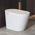 Eridanus One Piece Smart Bidet Toilet, Foot Sensor Flush, Wash & Dry, White