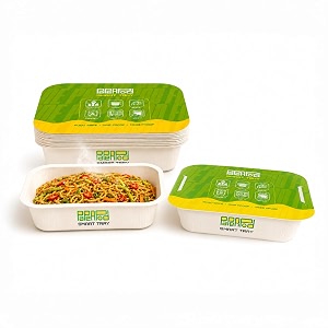 smart tray 750ml  set of 1 25 units  paper-based disposable food containers with lids microwave safe oven safe freezer safe meal prep lunch takeaway amp catering trays