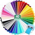 Smart Vinyl Permanent Cricut Joy Folie - 14cm*30.5cm Vinylfolie Plotter, Plotterfolie Vinyl Selbstklebend Set für Laptops, Telefone, Wände und mehr Transferfolie Plotterfolie 36 Stück