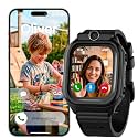Smart Watch for Kids 4G LTE - Safe First Phone for Boys & Girls Ages 4-12, Parental Control App, GPS Tracker for Kids, Two-Way Video & Voice Calls, SOS Button, Geofence Safe Zones (Black)