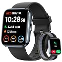 Woneligo Smart Watch for Women, Answer/Make Calls, Alexa Built-in, 1.85" Touch Screen Fitness Tracker for Android & iPhone, Heart Rate/Sleep/SpO2 Monitor Smartwatch, IP68 Waterproof (Black)