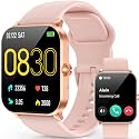 Smart Watch, Smartwatches for Men Women, 1.85" HD Fitness Tracker (Answer/Make Calls), 120+ Sport Modes, Heart Rate/Sleep Monitor, IP68 Waterproof Fitness Watch, Smartwatch for Android iOS (Pink)