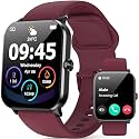 Smart Watch, Smartwatches for Men Women, 1.85" HD Fitness Tracker (Answer/Make Calls), 120+ Sport Modes, Heart Rate/Sleep Monitor, IP68 Waterproof Fitness Watch, Smartwatch for Android iOS (Red)