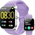 Smart Watch, Smartwatches for Men Women, 1.85" HD Fitness Tracker (Answer/Make Calls), 120+ Sport Modes, Heart Rate/Sleep Monitor, IP68 Waterproof Fitness Watch, Smartwatch for Android iOS (Purple)