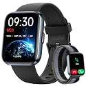 Woneligo Smart Watch for Women, Answer/Make Calls, Alexa Built-in, 1.85" Touch Screen Fitness Tracker for Android &amp; iPhone, Heart Rate/Sleep/SpO2 Monitor Smartwatch, Waterproof (Black)