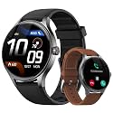 Smart Watches for Men/Women (2 Bands), 1.27“ Round Smartwatch Fitness Tracker with Bluetooth Calls (Make/Answer), Heart Rate/SpO2/Sleep Monitor, 12 Days Battery, IP68 Waterproof