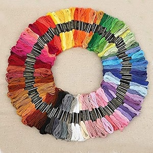 smartbuy cotton embroidery thread set multicolor pack of 50 120 gram