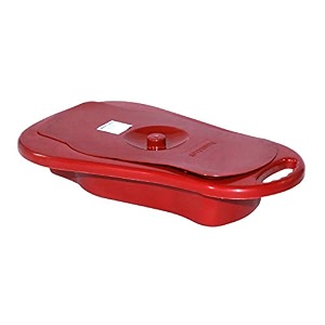 smartcare heavy duty contoured bedpan for bedbound patients - smooth design in vibrant red