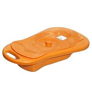 smartcare unisex polypropylene bed pan with lid - comfort and convenience  hygienic solution for bedridden individuals black