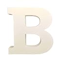 Wooden B Letter- English Upper Case Alphabets Cutouts for Art and Craft Work (B_White_15x2.5 Cm)