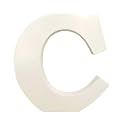 Wooden C Letter- English Upper Case Alphabets Cutouts for Art and Craft Work (C_White_15x2.5 Cm)