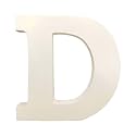 Wooden D Letter- English Upper Case Alphabets Cutouts for Art and Craft Work (D_White_15x2.5 Cm)