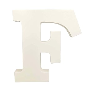 6 inchwhite wooden f letter- english upper case alphabets cutouts for art and craft work f_white_6 in x 25mm