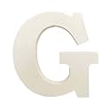 Wooden G Letter- English Upper Case Alphabets Cutouts for Art and Craft Work (G_White_15x2.5 Cm)