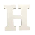 Wooden H Letter- English Upper Case Alphabets Cutouts for Art and Craft Work (H_White_15x2.5 Cm)