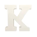 Wooden K Letter- English Upper Case Alphabets Cutouts for Art and Craft Work (K_White_15x2.5 Cm)