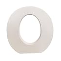 6 InchWhite Wooden O Letter- English Upper Case Alphabets Cutouts for Art and Craft Work (O_White_6 in x 25mm)