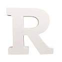 Wooden R Letter- English Upper Case Alphabets Cutouts for Art and Craft Work (R_White_15x2.5 Cm)