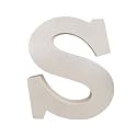 Wooden S Letter- English Upper Case Alphabets Cutouts for Art and Craft Work (S_White_15x2.5 Cm)