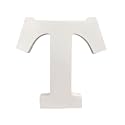 6 InchWhite Wooden T Letter- English Upper Case Alphabets Cutouts for Art and Craft Work (T_White_6 in x 25mm)