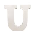 Wooden U Letter- English Upper Case Alphabets Cutouts for Art and Craft Work (U_White_15x2.5 Cm)
