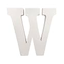 Wooden W Letter- English Upper Case Alphabets Cutouts for Art and Craft Work (W_White_15x2.5 Cm)