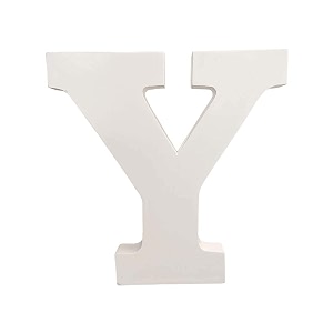 wooden y letter- english upper case alphabets cutouts for art and craft work y_white_15x25 cm