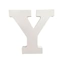 Wooden Y Letter- English Upper Case Alphabets Cutouts for Art and Craft Work (Y_White_15x2.5 Cm)