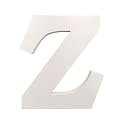 Wooden Z Letter- English Upper Case Alphabets Cutouts for Art and Craft Work (Z_White_15x2.5 Cm)