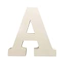 Wooden A Letter- English Upper Case Alphabets Cutouts for Art and Craft Work (A_White_15x2.5 Cm)