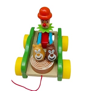 smartcraft wooden drum musical pull along toy baby early walking pull toy rope toy for babies walking toy vehicle for babies wood multi color pack of 1 joker