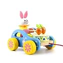 Smartcraft Wooden Drum Musical Pull Along Toy, Baby Early Walking Pull Toy, (Pack of 1) (Rabbit)