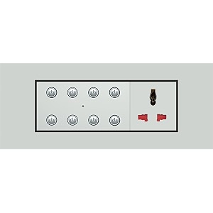 smarteefi 8 port modular wifi smart switch board 7 smart switch 1 smart plug guaranteed schedules compatible with alexa amp google home white size 6m 220mmx90mmx40mm