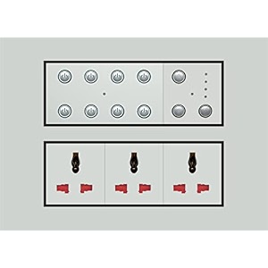 smarteefi 9 port wifi smart switch board 5 smart switch 1 smart fan 3 smart plug guaranteed schedules compatible with alexaghome white size 12m 220mmx160mmx40mm