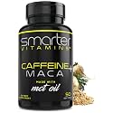 Caffeine Energy Pills 200mg with Maca Root &amp; Coconut MCT Oil, 50 Softgels