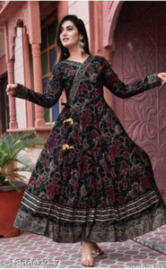 Smartgod Women Fit and Flare Multicolor Maxi