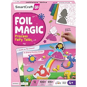 smartivity foil magic - princess fairy tales no mess art for kids craft kits amp supplies diy creative activity gifts for girls amp boys ages 4-5-6-7-8-9 years old paper multicolor