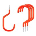 SMARTOLOGY Bike Storage Hook, Bike Hanger, Rubber Coated Heavy Duty Large Screw in Ceiling Hooks for Garage Wall, 4 Pack, Fits All Bike Types, Bike Racks &amp; Stands