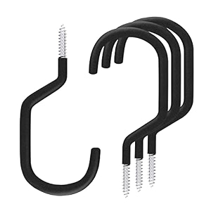 smartology extra-large bike hook bicycle storage hanger rubber coated heavy duty screw-in ceiling hooks for tools garage wall organizer 4 pack fits all bike types vertical bike racks amp stands